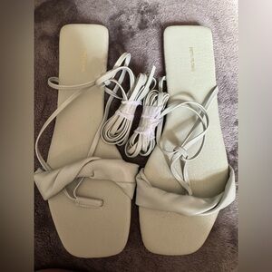 PrettyLittleThing Mint Lace Up Sandals